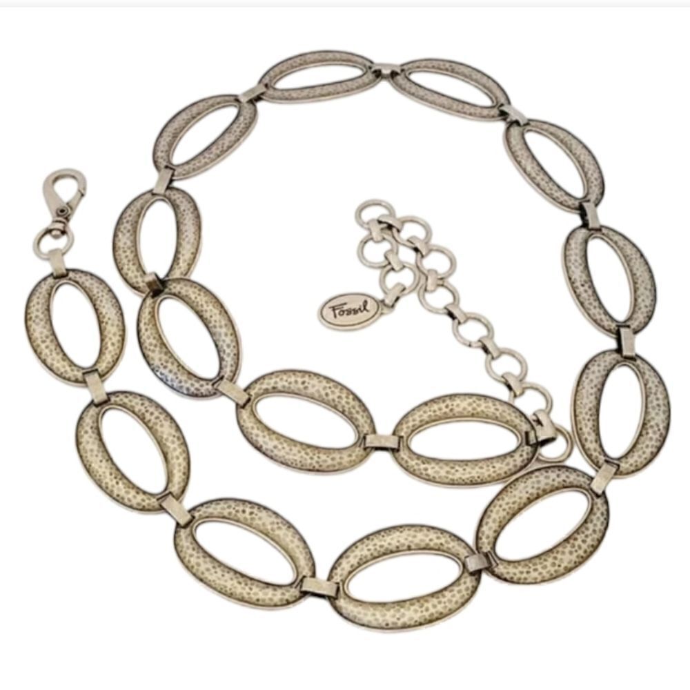 EC 90's FOSSIL HAMMERED METAL ADJUSTABLE BELT